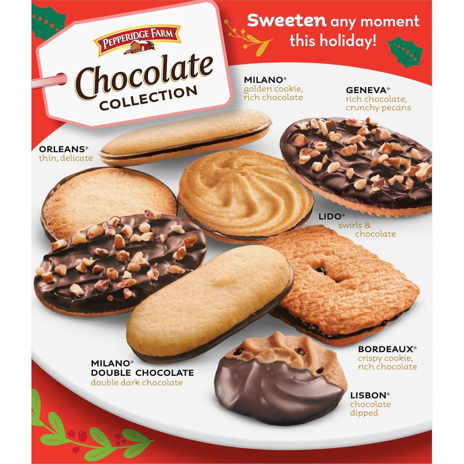 Pepperidge Farm Cookie Display Box, 9 Variety Sampler in 3x3 Paper Cup Tray - Stylish Living Room Dessert Centerpiece