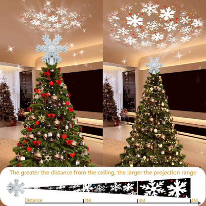 Aurora Glow Auto-Rotating Snowflake Light – No Flame, No Batteries Holiday Decoration for Family Trees
