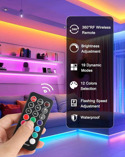 HitLights LED Strip Lights – Cozy Living Room Accent Lighting, Dimmable RGB Tape for Behind TV and Media Wall