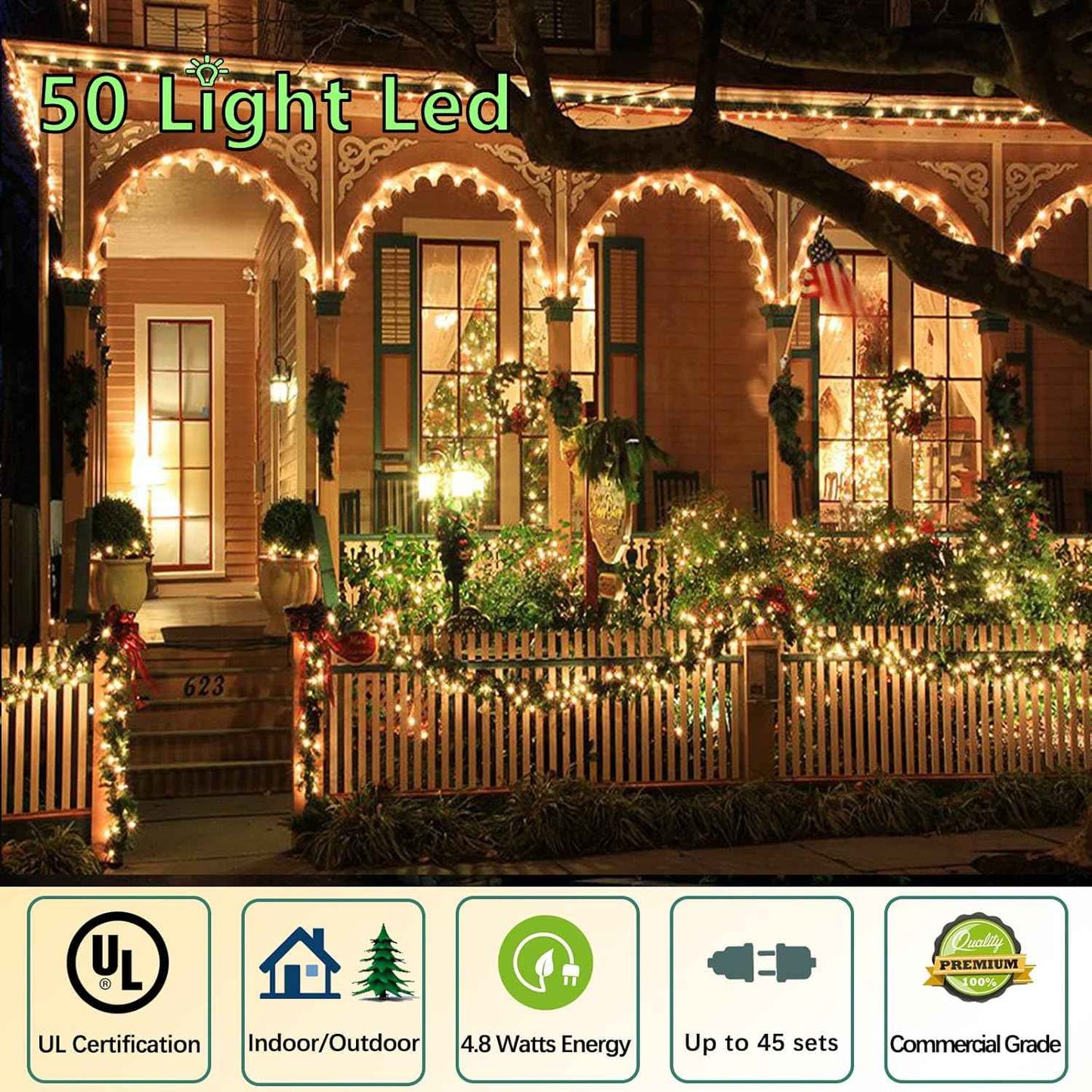 Festive Lights 25ft Warm White LED String Lights - Thoughtful Housewarming and Holiday Gift for Her, Cozy Home Decor Present