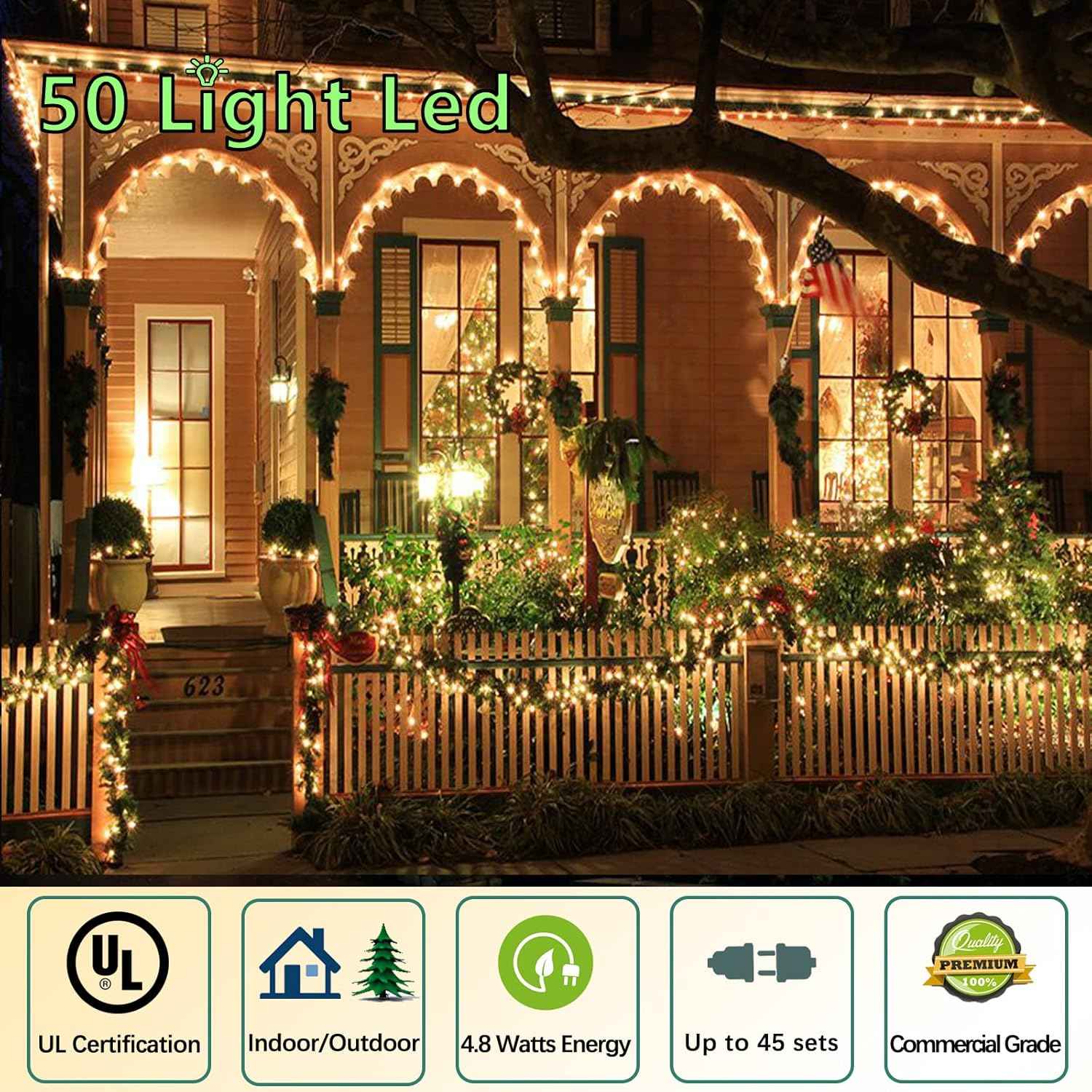 Festive Lights 25ft Warm White LED String Lights - Thoughtful Housewarming and Holiday Gift for Her, Cozy Home Decor Present