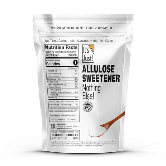 It's Just - Allulose Powder for Family Snack Time, Kid-Friendly Sugar Substitute for Diabetic-Friendly Treats