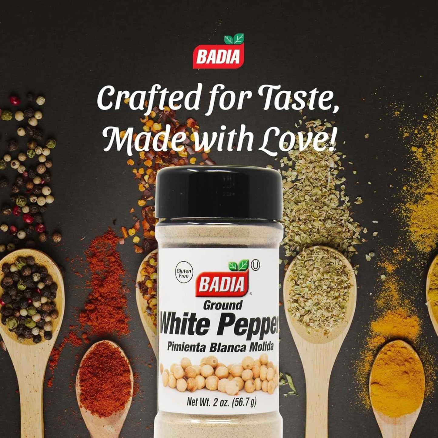 Badia Ground White Pepper, 2 oz – Premium Spice for Refined Cream Sauces, Seafood and Poultry