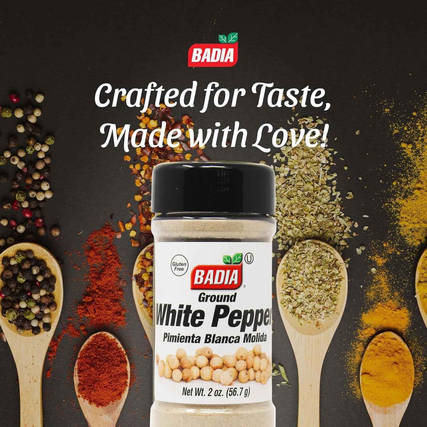 Badia Ground White Pepper, 2 oz – Premium Spice for Refined Cream Sauces, Seafood and Poultry