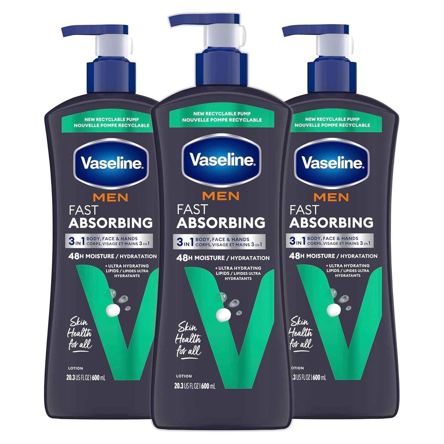 Vaseline Men's Body Lotion – Truck Cab and Work Vehicle Essential for Drivers with Cracked Skin, Non-Greasy Fast-Absorbing Formula