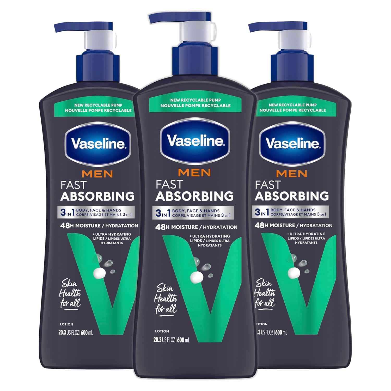 Vaseline Men's Body Lotion – Truck Cab and Work Vehicle Essential for Drivers with Cracked Skin, Non-Greasy Fast-Absorbing Formula