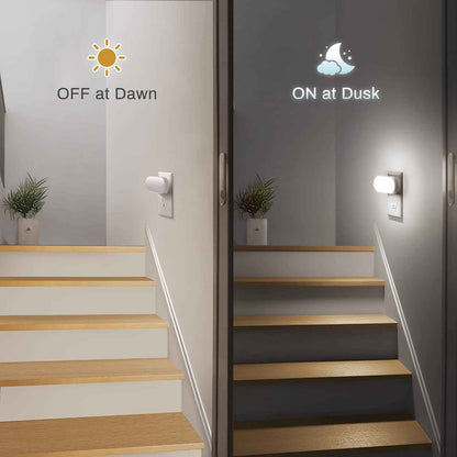 DORESshop Ultra-Slim Plug-in Night Light – Clean Design LED for Minimalist Hallways, Bathrooms, and Bedrooms with Hidden Slider Dimmer