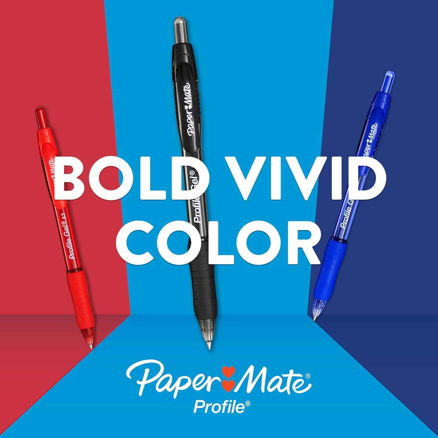 Paper Mate Profile Gel Pen 0.7mm Black 12 Pack – Practical Gift Set for Writers, Journalers, and Stationery Lovers