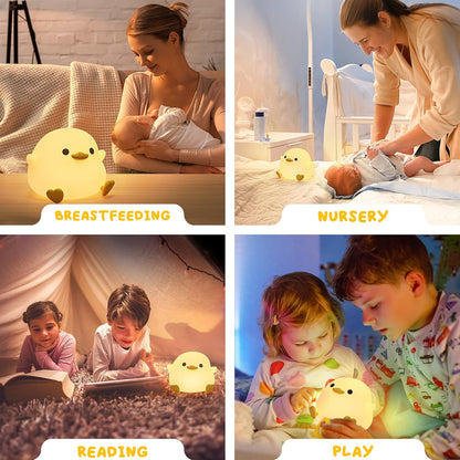 UNEEDE Cute Bean Animal Night Light – Flameless Silicone Lamp for Kids' Room and Bedroom, Cool-to-Touch Safe Bedside Light