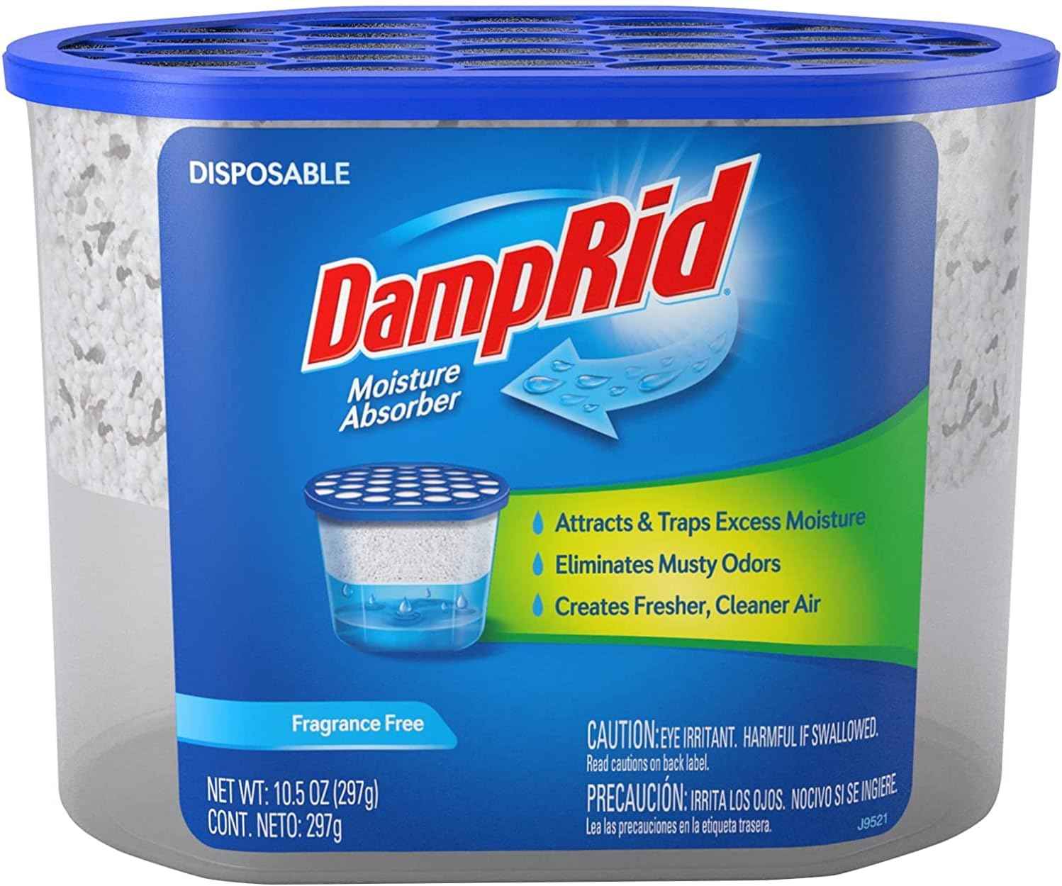DampRid Fragrance Free Disposable Moisture Absorber 10.5 oz 3 Pack – Uncluttered Bathroom Dehumidifier for Intentional Homes