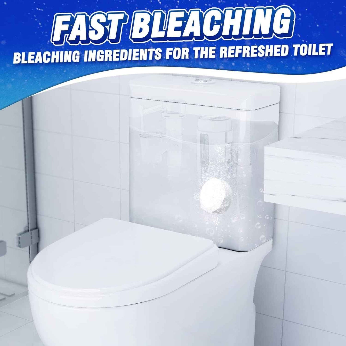 Vacplus Automatic Toilet Bowl Cleaners – Home Office Background Freshener, 6-Count Drop-In Tank Tablets for Odor-Free Focus