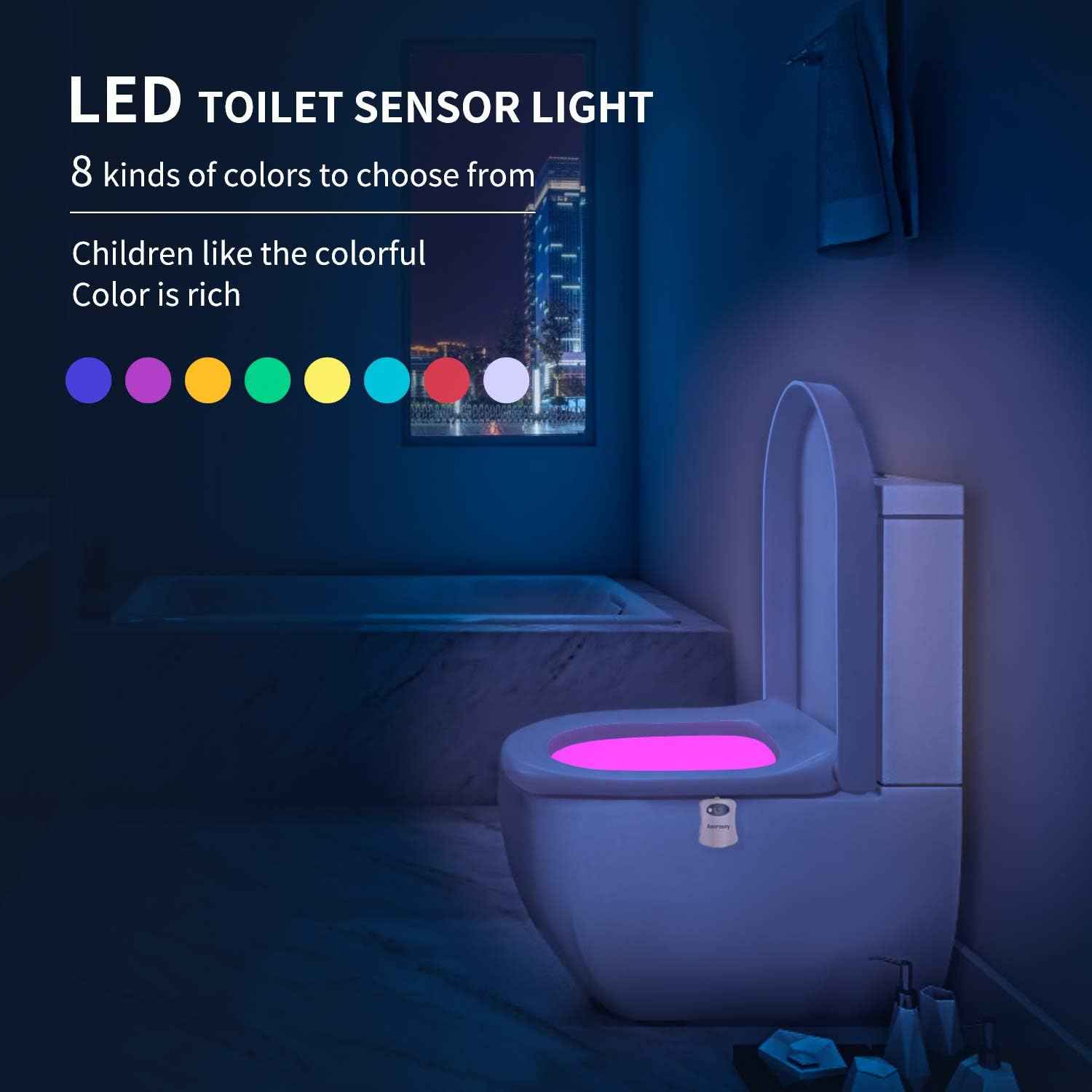 LumiPals Toilet Night Light – Fall Prevention Night Light for Elderly, Motion Activated Bathroom Safety LED