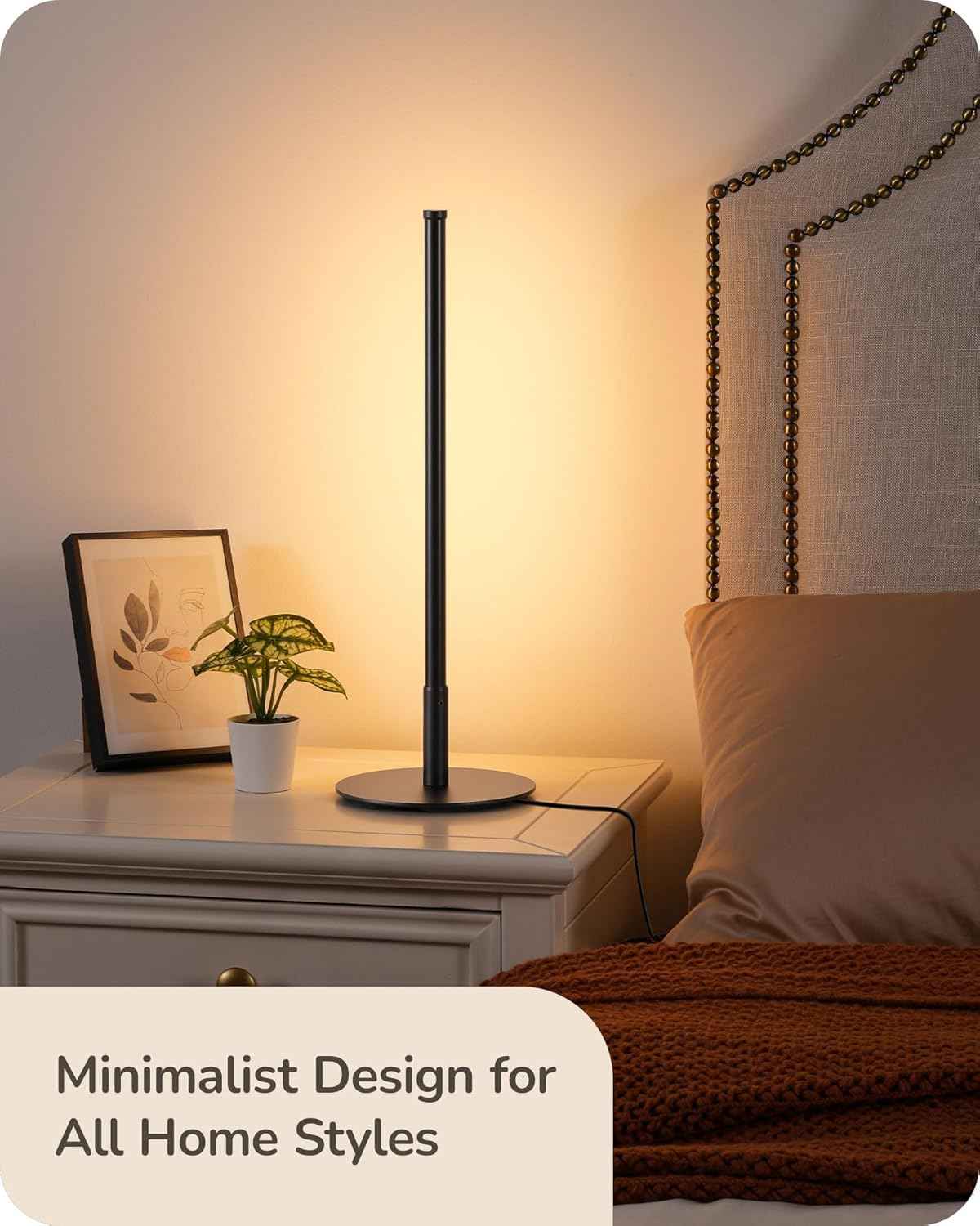 EDISHINE Warm Dimmable Bedside Lamp – Calming Wind-Down Light for Evening Routines