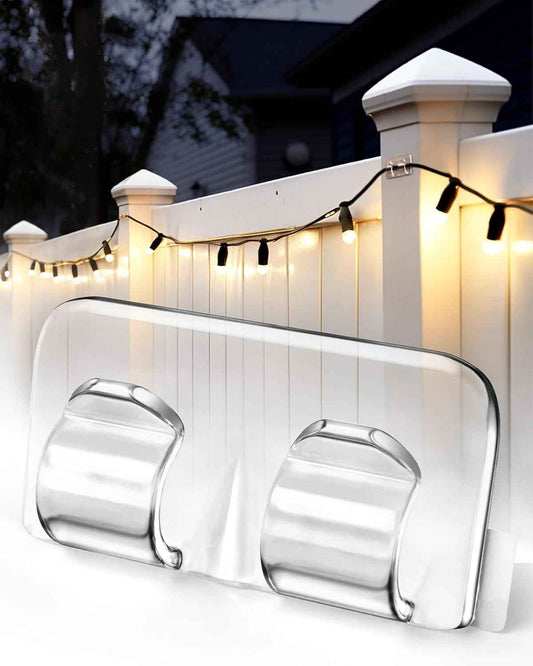 Lumivo Outdoor String Light Hooks – Heavy-Duty Adhesive Clips for Patio, Deck, and Backyard Hanging