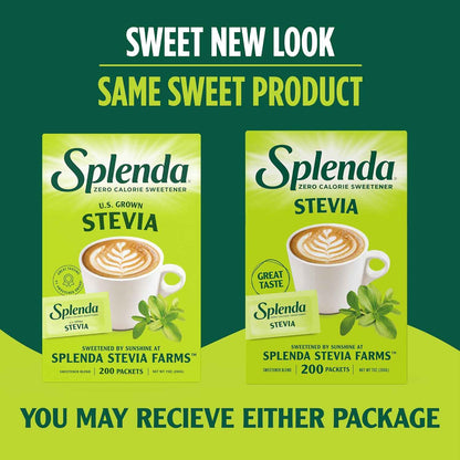Splenda Stevia Zero Calorie Sweetener Packets – Travel-Friendly Single-Serve Sugar Substitute for Picnics and Road Trips
