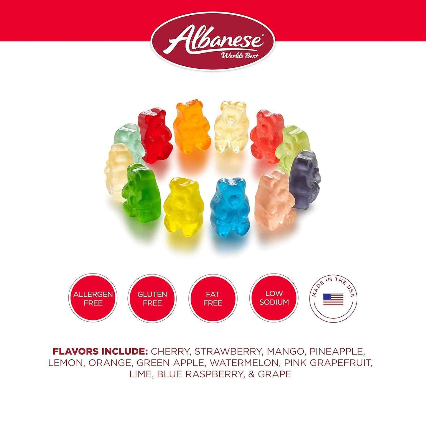 Albanese Gummi Bears 36oz Bulk Bag – Nut Free, Dairy Free, Gluten Free Candy for Playdates and Classroom Treats