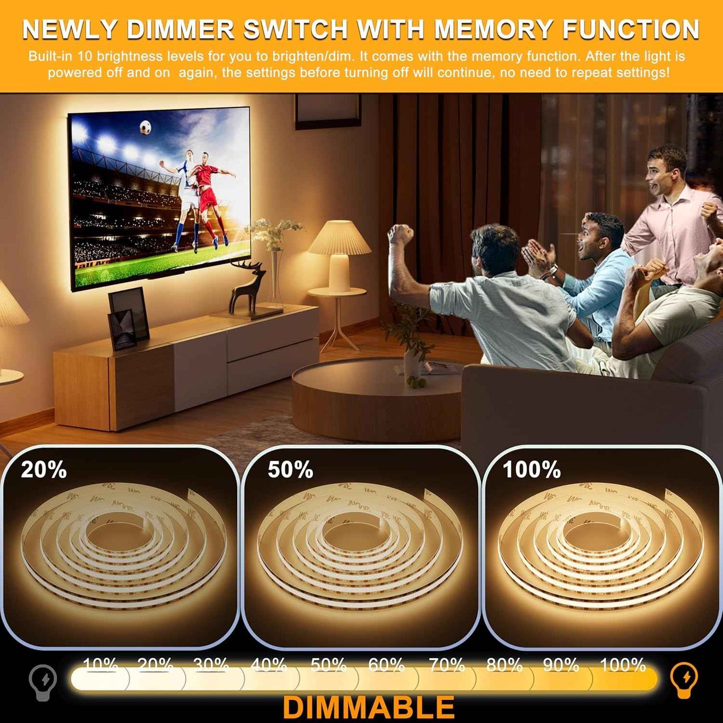 PAUTIX 5V COB LED Strip Light – Tool-Free USB Lighting for Clean, Clutter-Free Walls and Undisturbed Minimalist Interiors