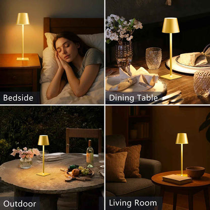 LEDLUX Minimalist Cordless Lamp – Clean Slim Profile Light for Uncluttered Spaces, Touch Control 2-Pack