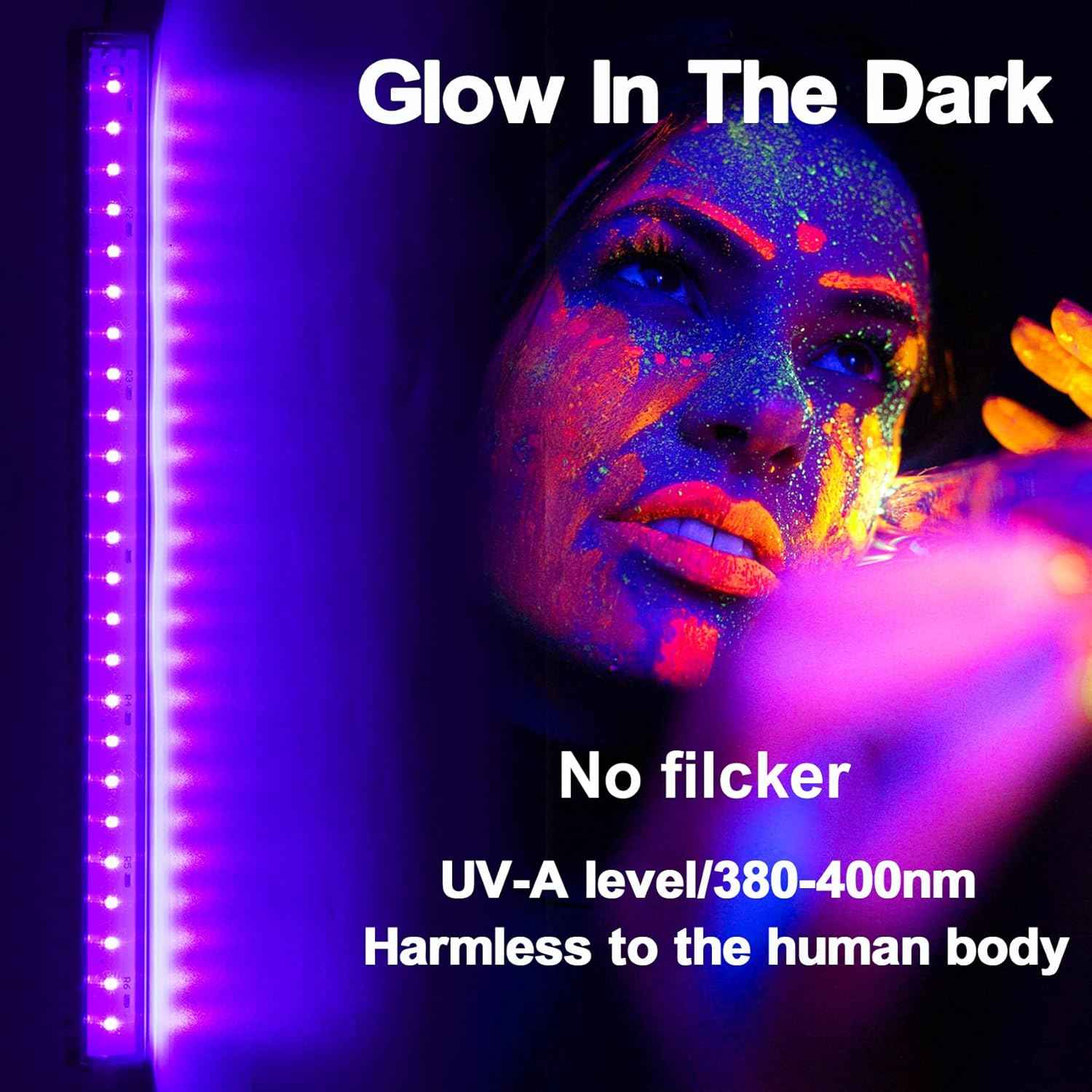 CICINY UV LED Strip – Cozy Living Room Atmosphere Light, Wall-Mounted Blacklight for Fluorescent Art