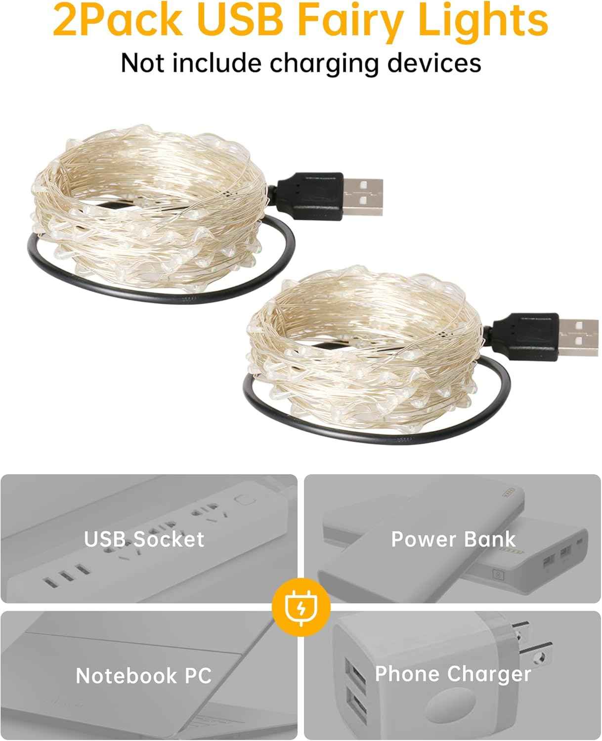 Blingstar Mini LED String Lights – Living Room Mood Lighting, Flexible Silver Wire, 7 Color Options