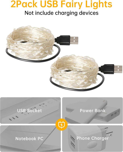 Blingstar Mini LED String Lights – Living Room Mood Lighting, Flexible Silver Wire, 7 Color Options