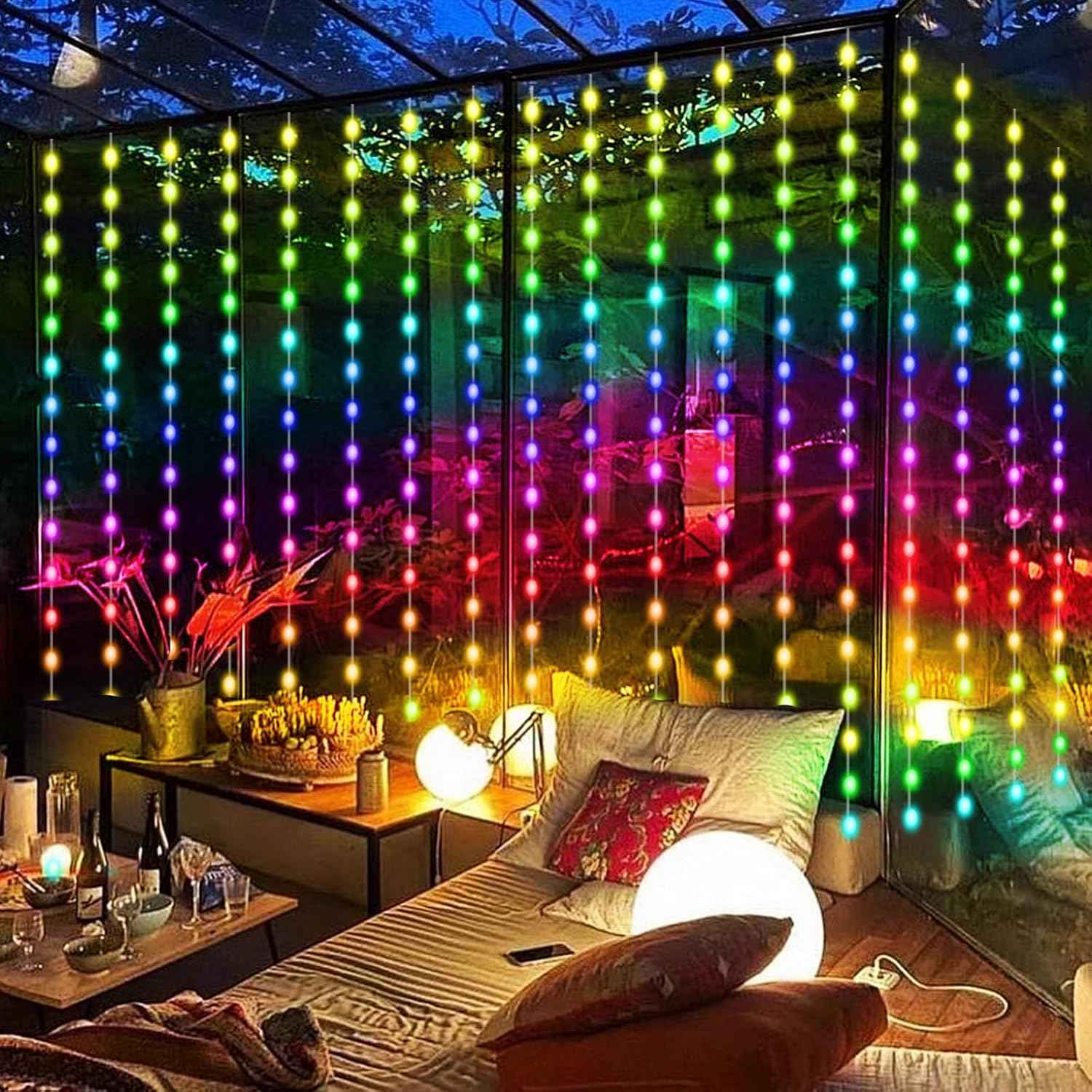 LuminVue Smart Curtain Lights – Thoughtful Birthday Gift for Her, App Controlled RGB Bedroom Decor 8x6ft