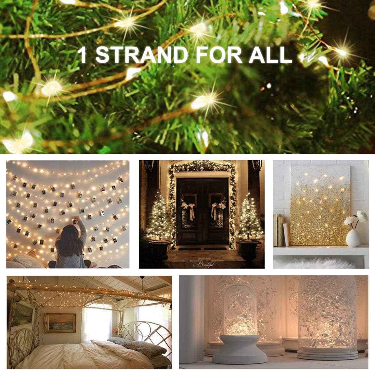 Decute 100 LED Photo Clip String Lights – Waterproof Patio Party Garland, 33FT Outdoor Hanging Display