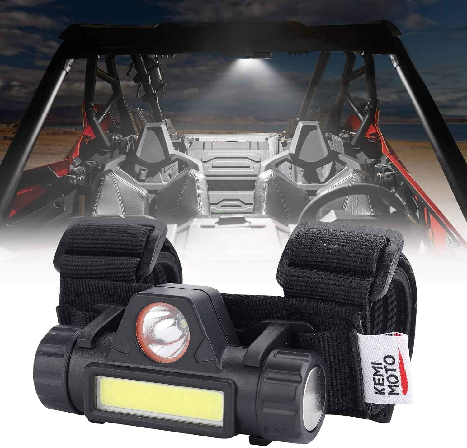 KEMIMOTO Roll Bar Dome Light Safer Hands Free Illumination for UTV ATV Night Riding and Mobility Scooter Visibility 1.5-2.0 in