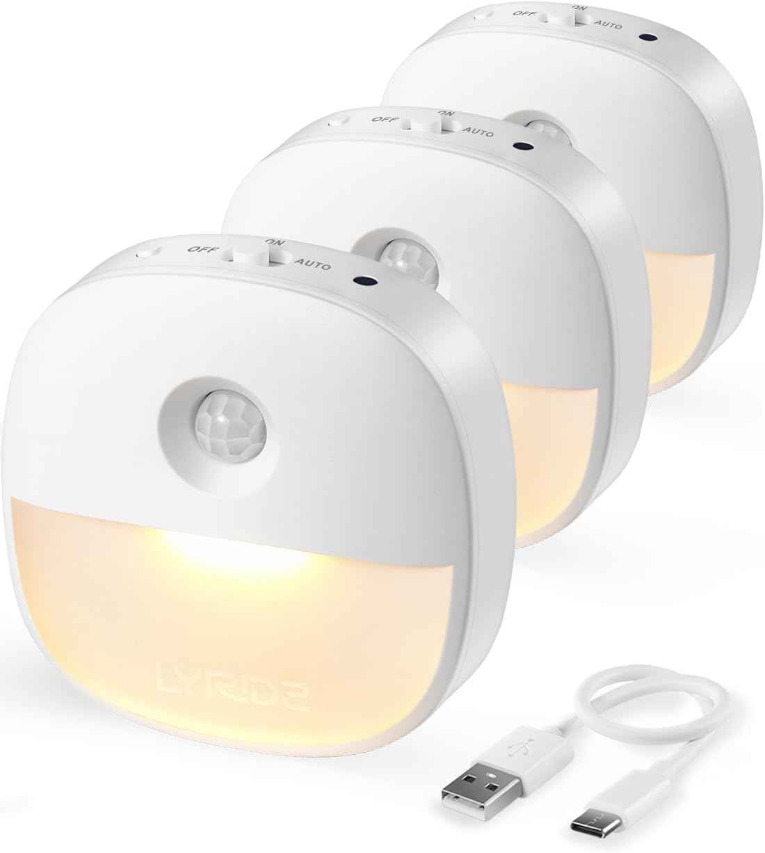 Lyridz Rechargeable Motion Night Light – Slim Tool-Free Wireless Light for Clutter-Free Apartments, Less-Than-2-Finger Profile
