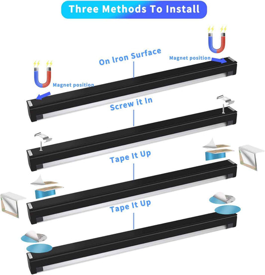 THLITURE Black Light Bar – Flameless UV Lighting Safe Around Kids, Pets, and Curtains, Cool-Touch 1ft LED 2 Pack