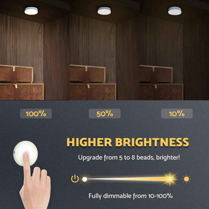 LumiPuck Rechargeable Puck Light – Warm Yellow LED for Cozy Bedroom Ambiance and Reading Nooks