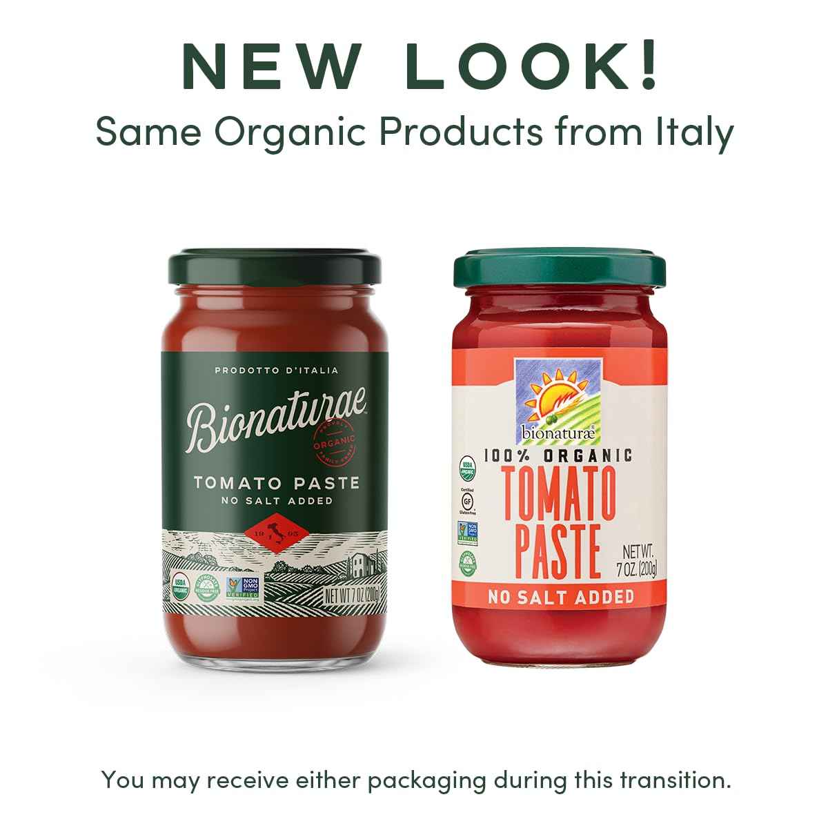 Bionaturae Organic Tomato Paste - Single Origin Italian Tomatoes in Elegant Glass Jar for Artisan Home Cuisine, 7 Oz