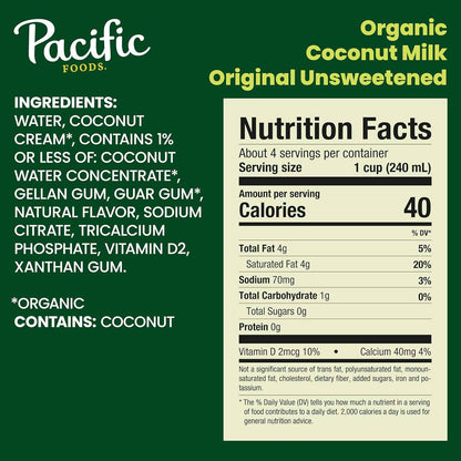 Pacific Foods Organic Unsweetened Coconut Milk – Clean Ingredient Pantry Essential for the Minimalist Kitchen