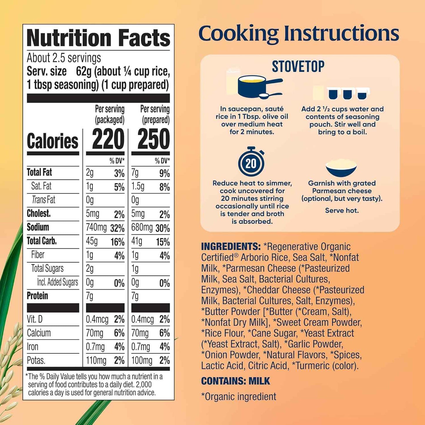 Lundberg Risotto Mix - 12-Minute Pressure-Cooker Lunch Prep Base for Busy Professionals and Parents