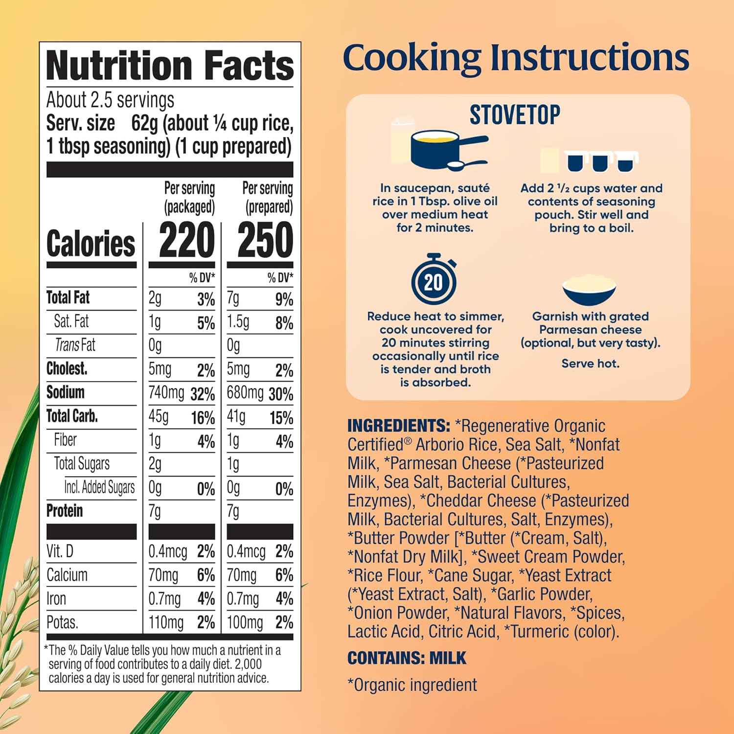 Lundberg Risotto Mix - 12-Minute Pressure-Cooker Lunch Prep Base for Busy Professionals and Parents