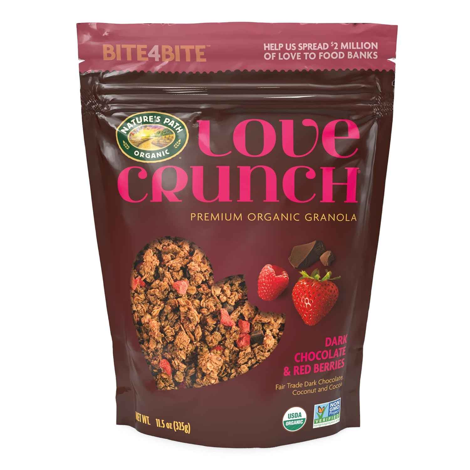 Nature's Path Love Crunch Dark Chocolate & Red Berries Granola – Thoughtful Gourmet Gift Basket Addition for Foodie Friends