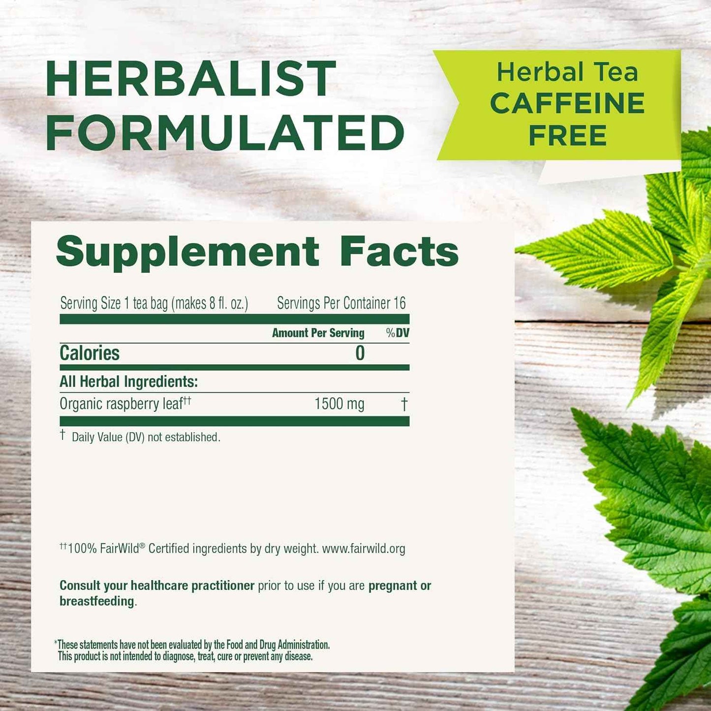 Traditional Medicinals Organic Raspberry Leaf Herbal Tea – Calming Bedtime Brew for Cycle Support and PMS Comfort, 16 Tea Bags
