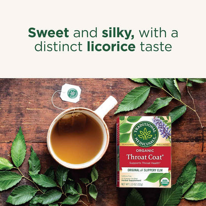 Traditional Medicinals Throat Coat Herbal Tea – Self-Care Gift Basket Addition for Cold and Flu Season