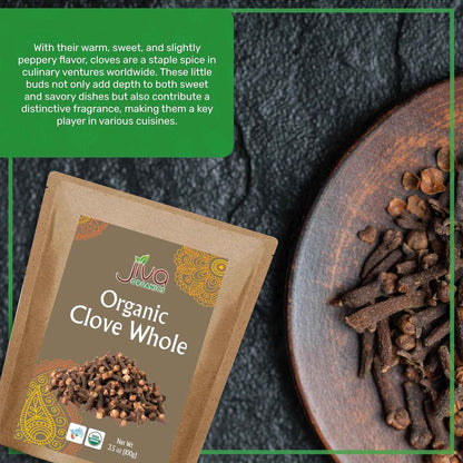 Jiva Organic Whole Cloves – Mindful Kitchen Spice for Bedtime Tea Rituals, 3.5 oz Resealable Pouch