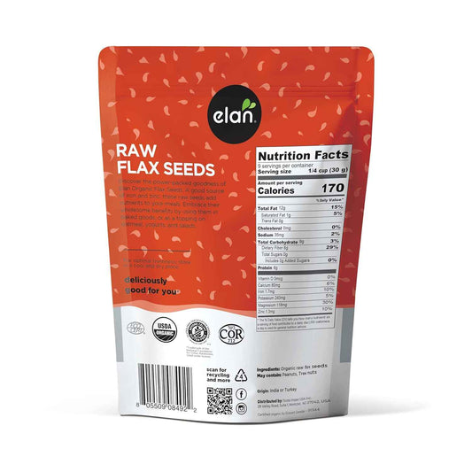 Elan Organic Flax Seed, 9.7 oz Pack of 2 – Clean, Food-Safe Whole Seeds for Allergy-Aware Family Kitchens