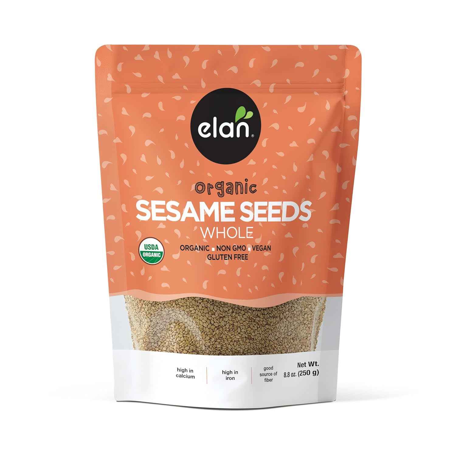 Elan Organic Sesame Seeds Gourmet Pantry Gift Set for Bakers and Home Cooks, USDA Organic Hulled Whole Seeds