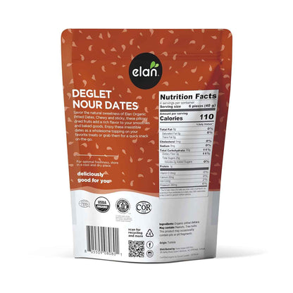 Elan Organic Pitted Deglet Noor Dates – Lightweight Backpack Snack for Hiking and Trail Fueling