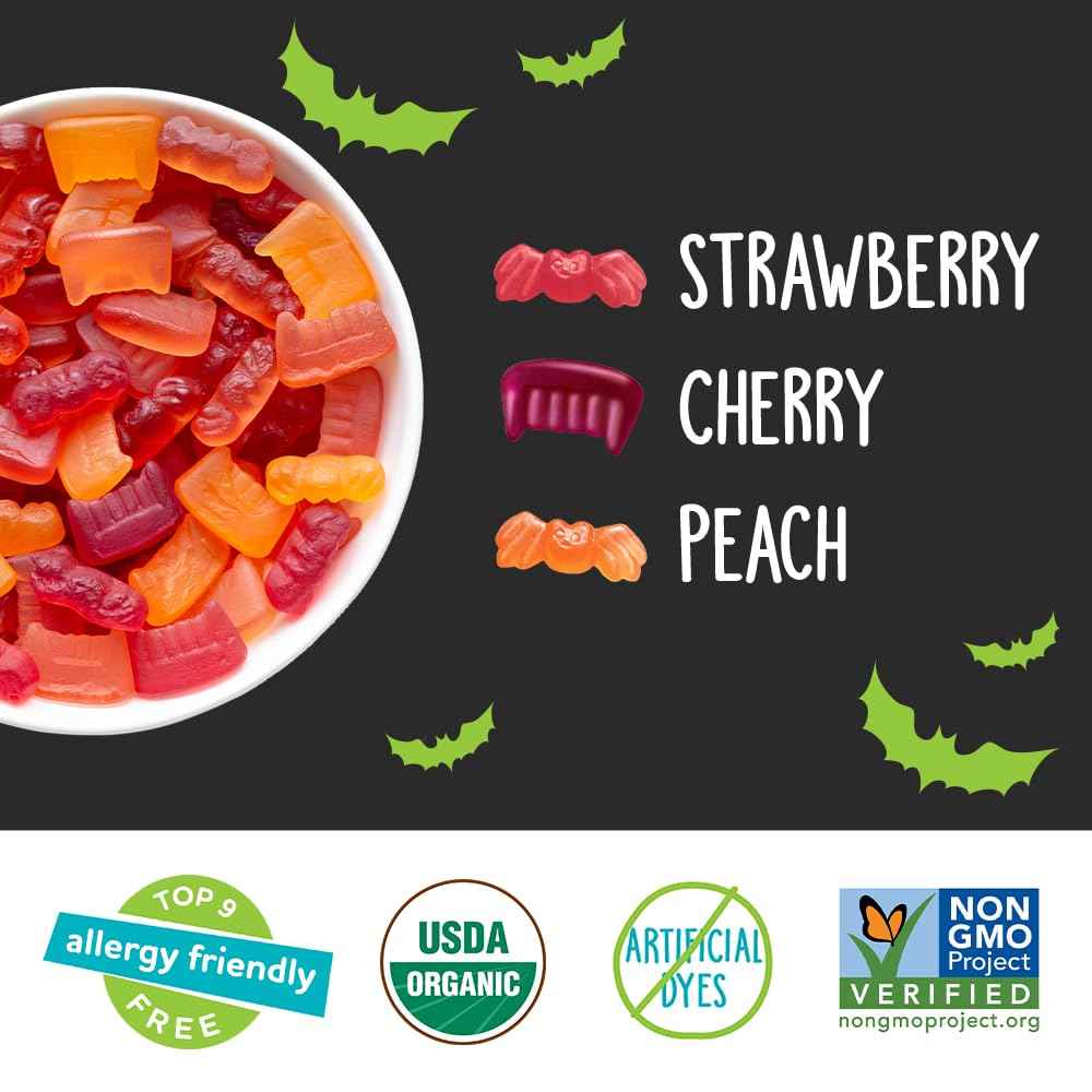 YumEarth Organic Halloween Lollipops - Safe Trick or Treat Candy for Allergy Prone Kids, Individually Wrapped, No Artificial Dyes, 8.7 oz