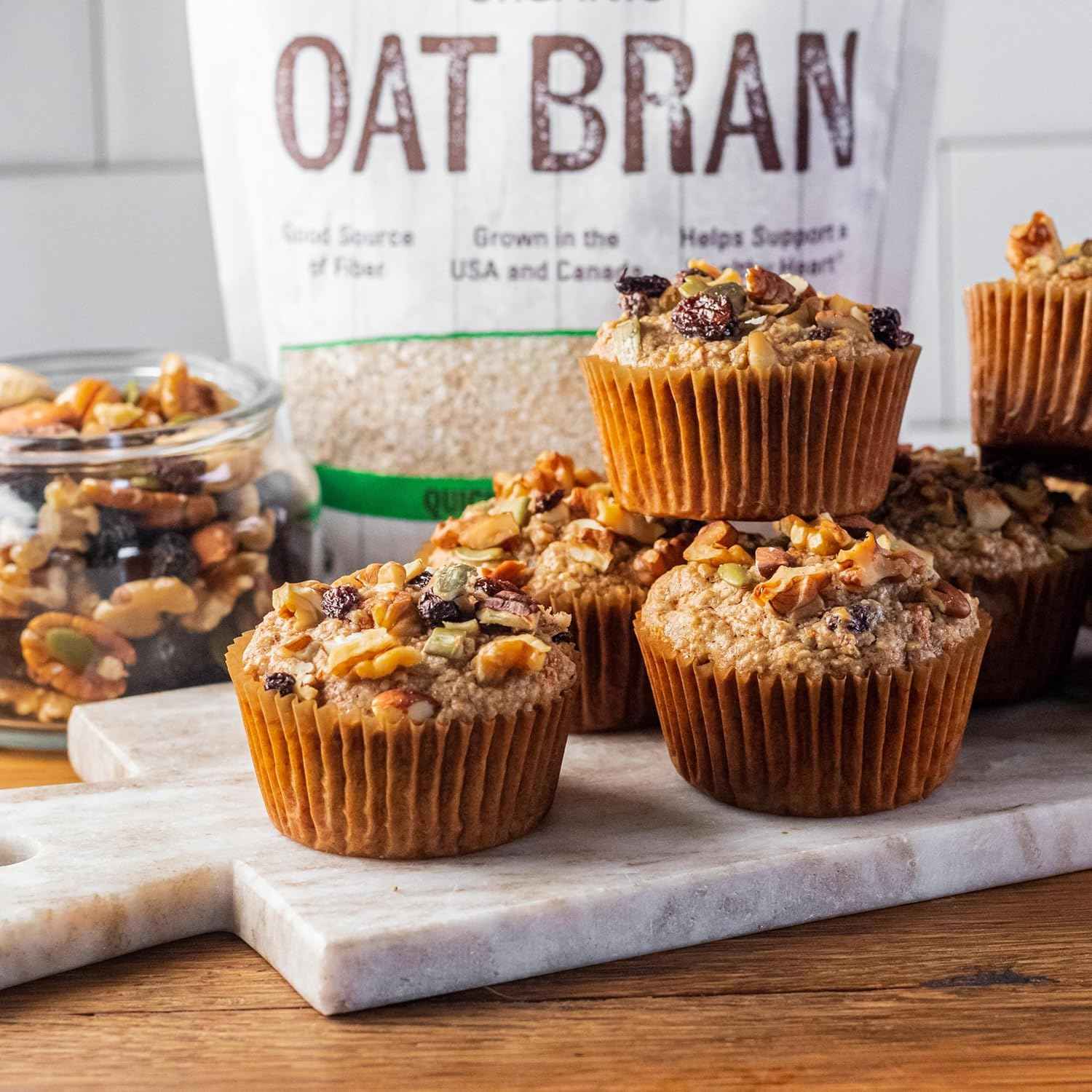 NOW Foods Organic Oat Bran – Single-Ingredient Pantry Staple for Clutter-Free Kitchens, 14 oz