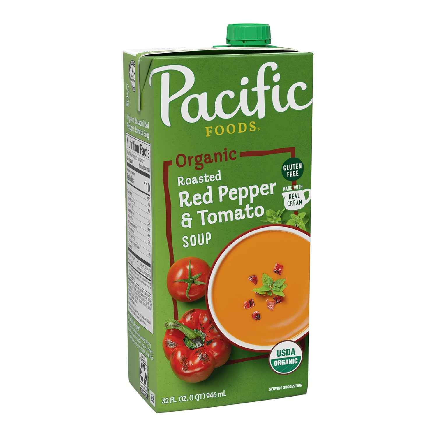Pacific Foods Organic Roasted Red Pepper and Tomato Soup – Family-Size Vegetarian Soup for Kid-Friendly Lunchbox Sides