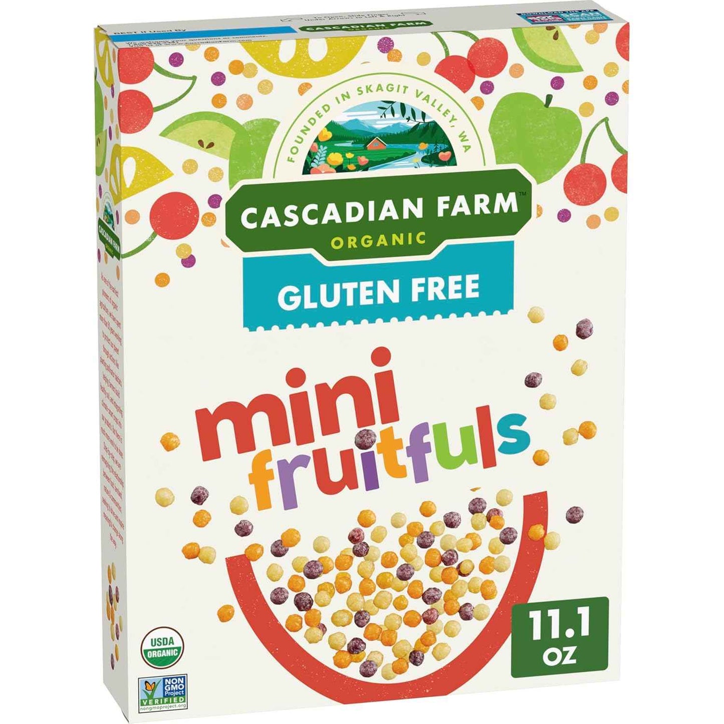 Cascadian Farm Organic Mini Fruitfuls Cereal – Resealable Travel Cereal for Family Car Snacks