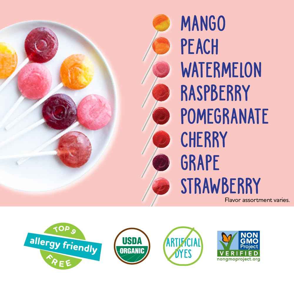 YumEarth Organic Lollipops - Peanut and Tree Nut Free Sweets Made in Dedicated Facility, Variety Pack