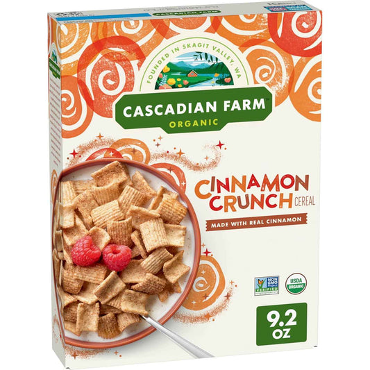 Cascadian Farm Organic Cinnamon Crunch Cereal – Organic Whole Grain Cereal for a Non-GMO Breakfast Ritual