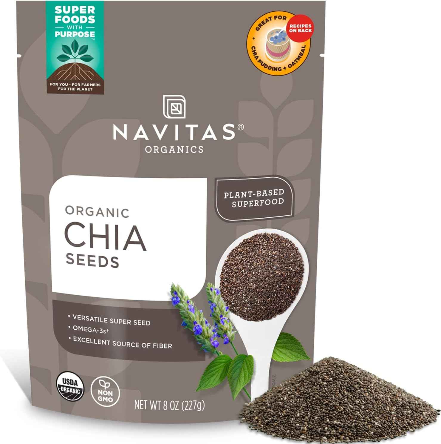Navitas Organics Chia Seeds – Single Ingredient Organic Superfood for a Clean Uncluttered Pantry
