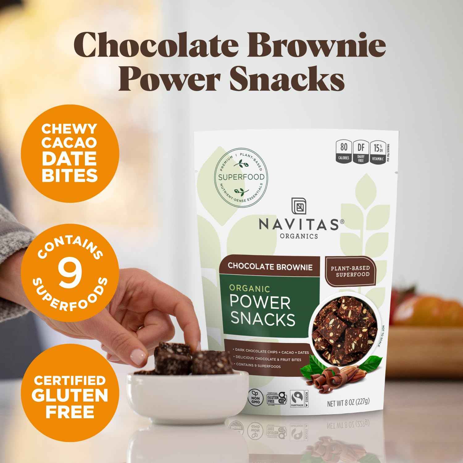 Navitas Organics Cacao Goji Power Snacks – Allergen-Free School Lunch Box Snack for Kids, 8 oz Resealable Pouch